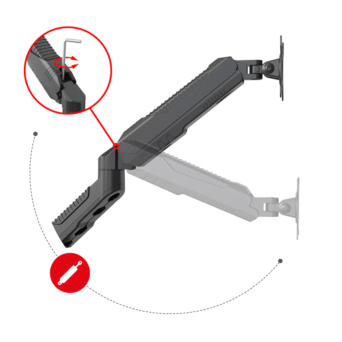 Uchwyt obrotowy  Huzaro Motion 2.3 na dwa monitory OUTLET - Image 14