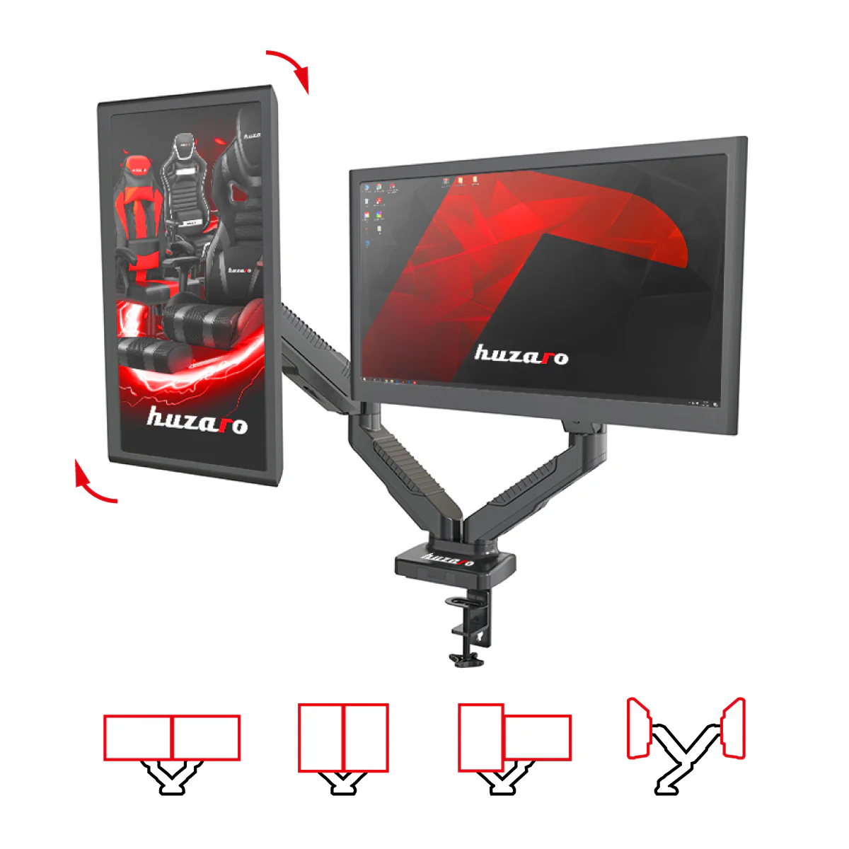 Uchwyt obrotowy  Huzaro Motion 2.3 na dwa monitory OUTLET - Image 15