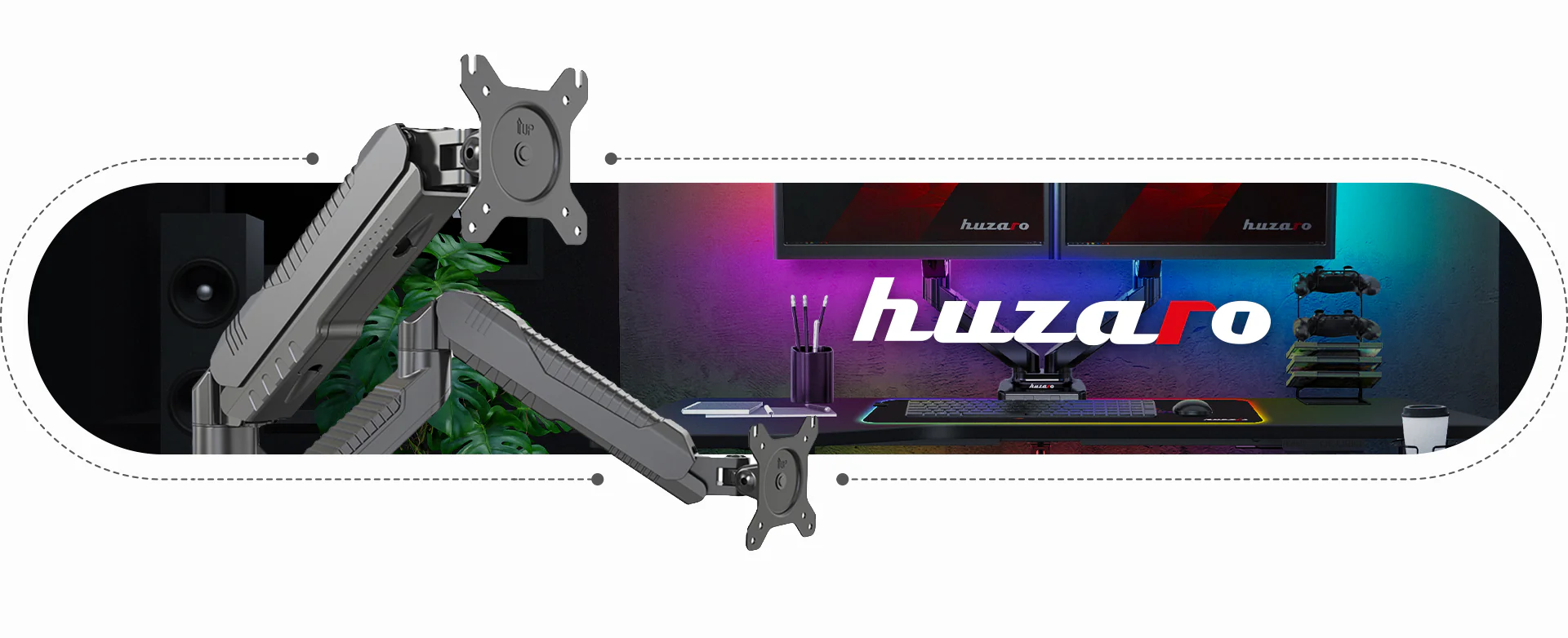 Uchwyt obrotowy  Huzaro Motion 2.3 na dwa monitory OUTLET - Image 16