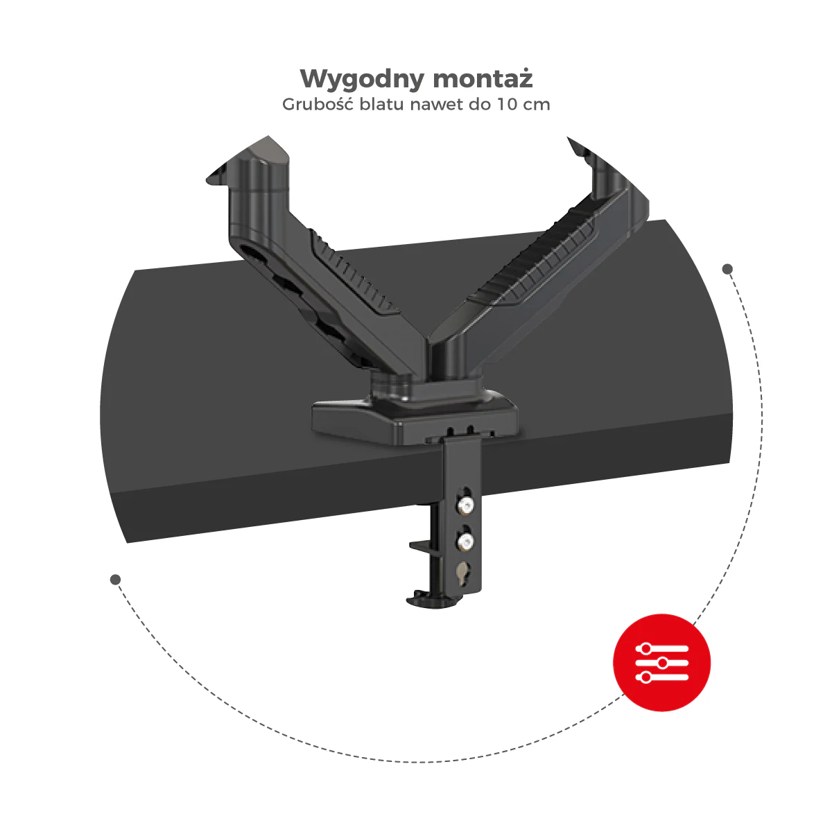 Uchwyt obrotowy  Huzaro Motion 2.3 na dwa monitory OUTLET - Image 5
