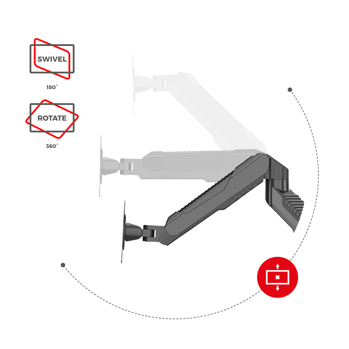 Uchwyt obrotowy  Huzaro Motion 2.3 na dwa monitory OUTLET - Image 9